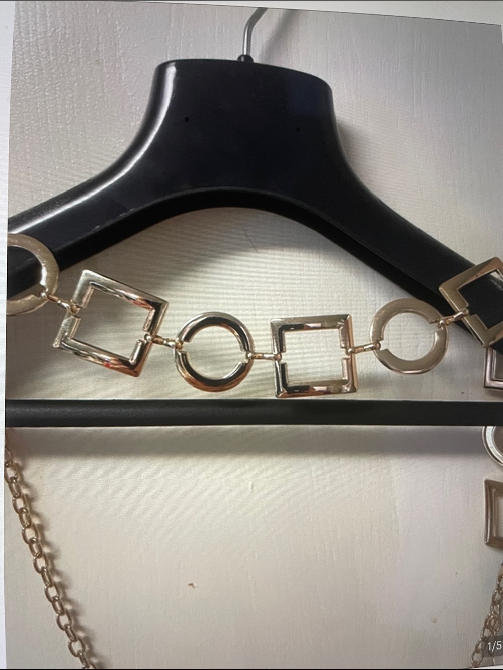 Women’s Gold Tone Geometric Link Necklace